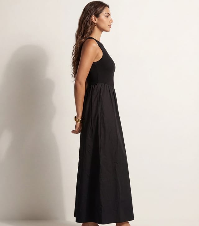 Urban Bliss Women's Black Ribbed Poplin Midi Dress Urban Bliss New Look - 2
