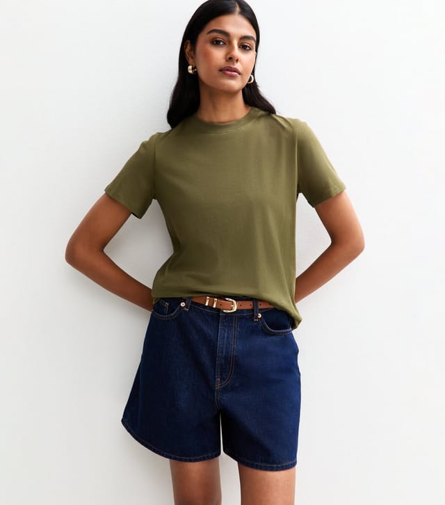 New Look Women's Dark Khaki Relaxed Jersey T-Shirt New Look - 2