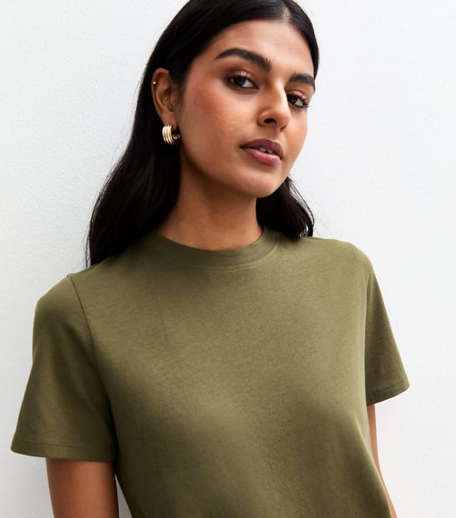 New Look Women's Dark Khaki Relaxed Jersey T-Shirt New Look - 3