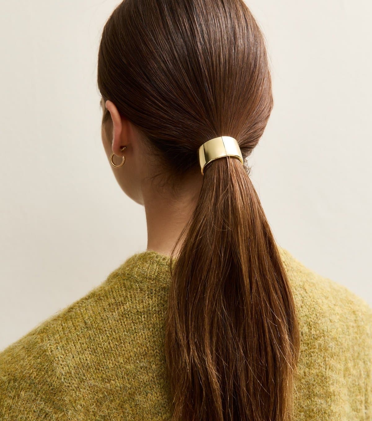 New Look Gold Metallic Circle Detail Pony Hair Tie New Look