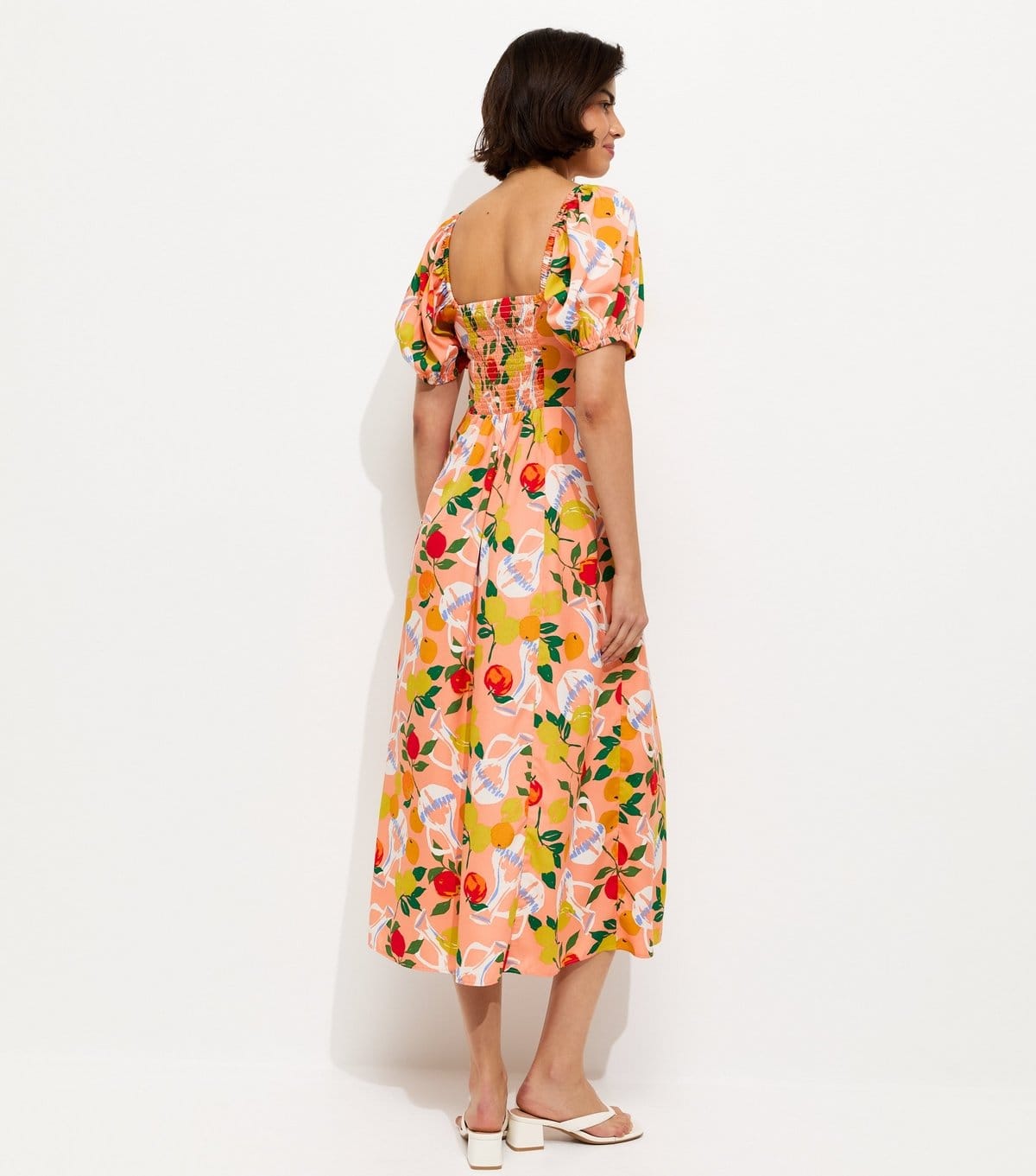 New Look Women's Pink Fruit Print Crepe Midi Dress New Look - 4
