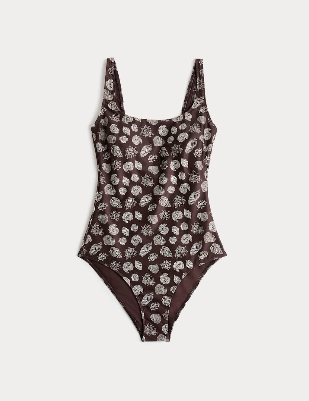 Marks & Spencer M&S Printed Scoop Neck Swimsuit Brown Mix