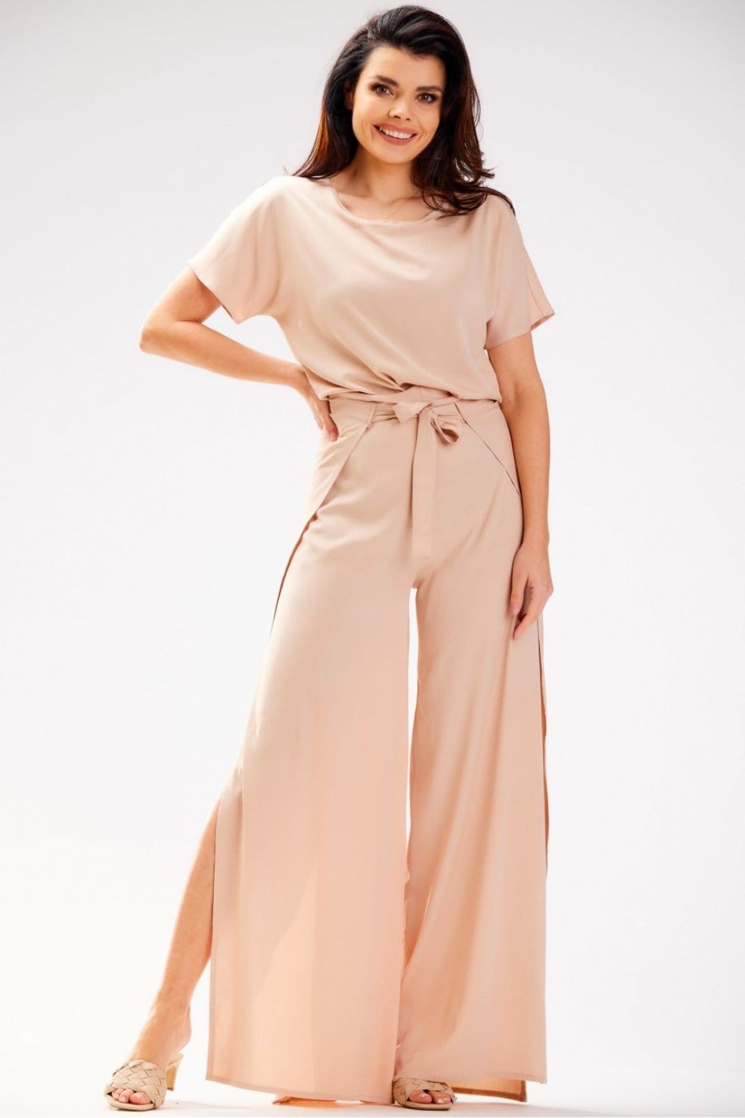 Love Lace Beige Viscose Jumpsuit