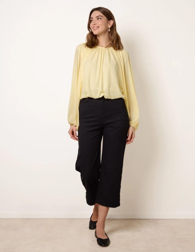 Blue Vanilla Batwing Puffball Blouse - 2