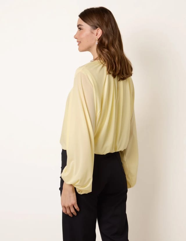 Blue Vanilla Batwing Puffball Blouse - 3