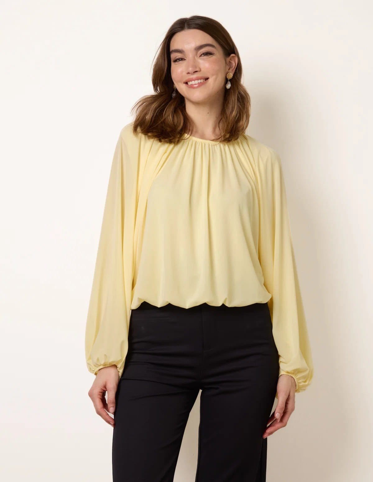 Blue Vanilla Batwing Puffball Blouse - 4