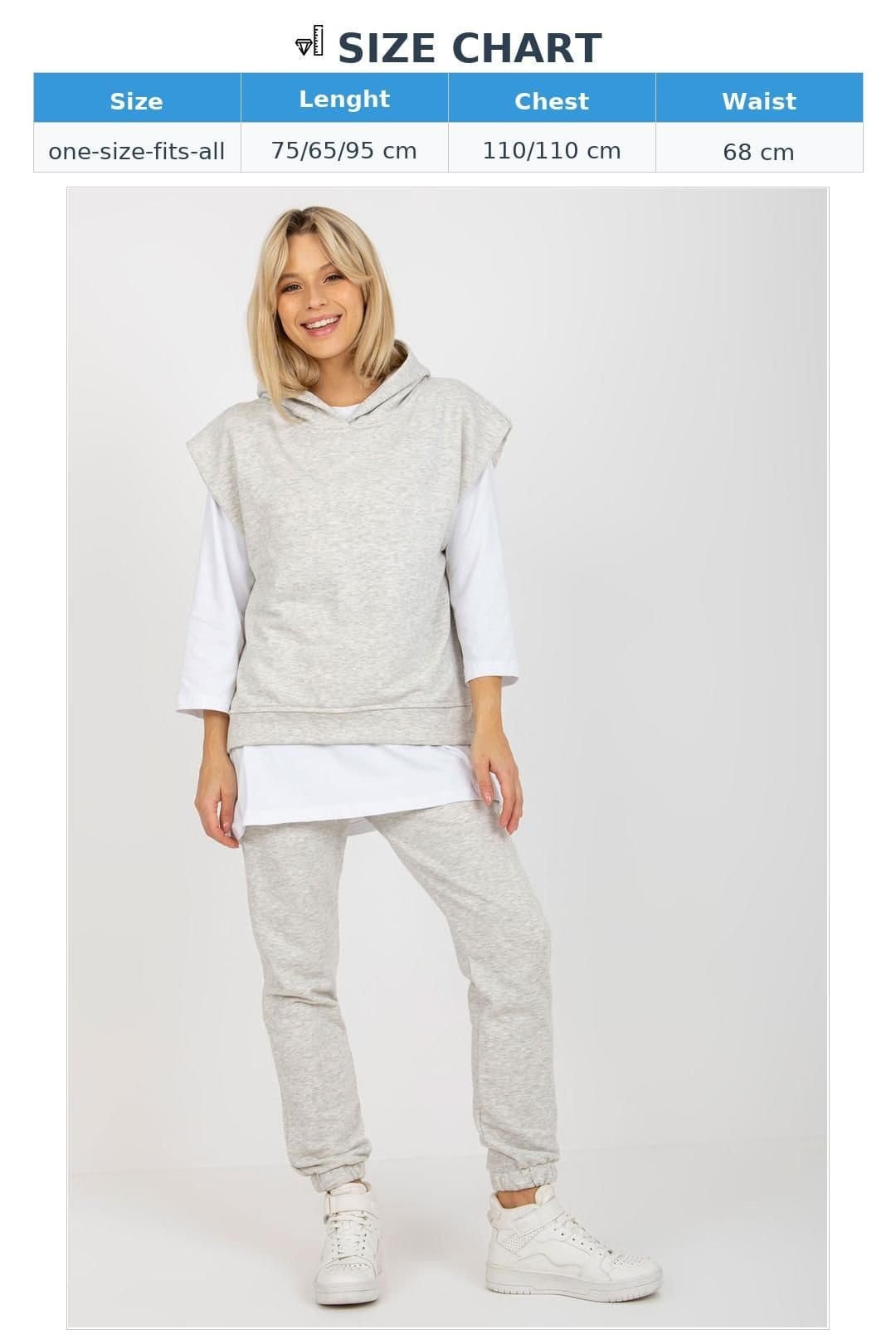 Love Lace Love Lace Women's 3 Piece Hooded Sweatshirt Set with Pants in Grey - 4