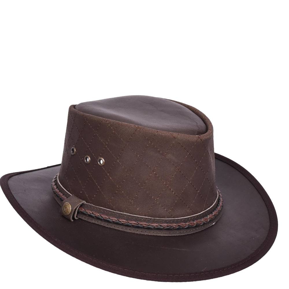 House of Leather House of Leather Men's Leather Australian Bush Hat Outback Style HL3341 in Brown - 3
