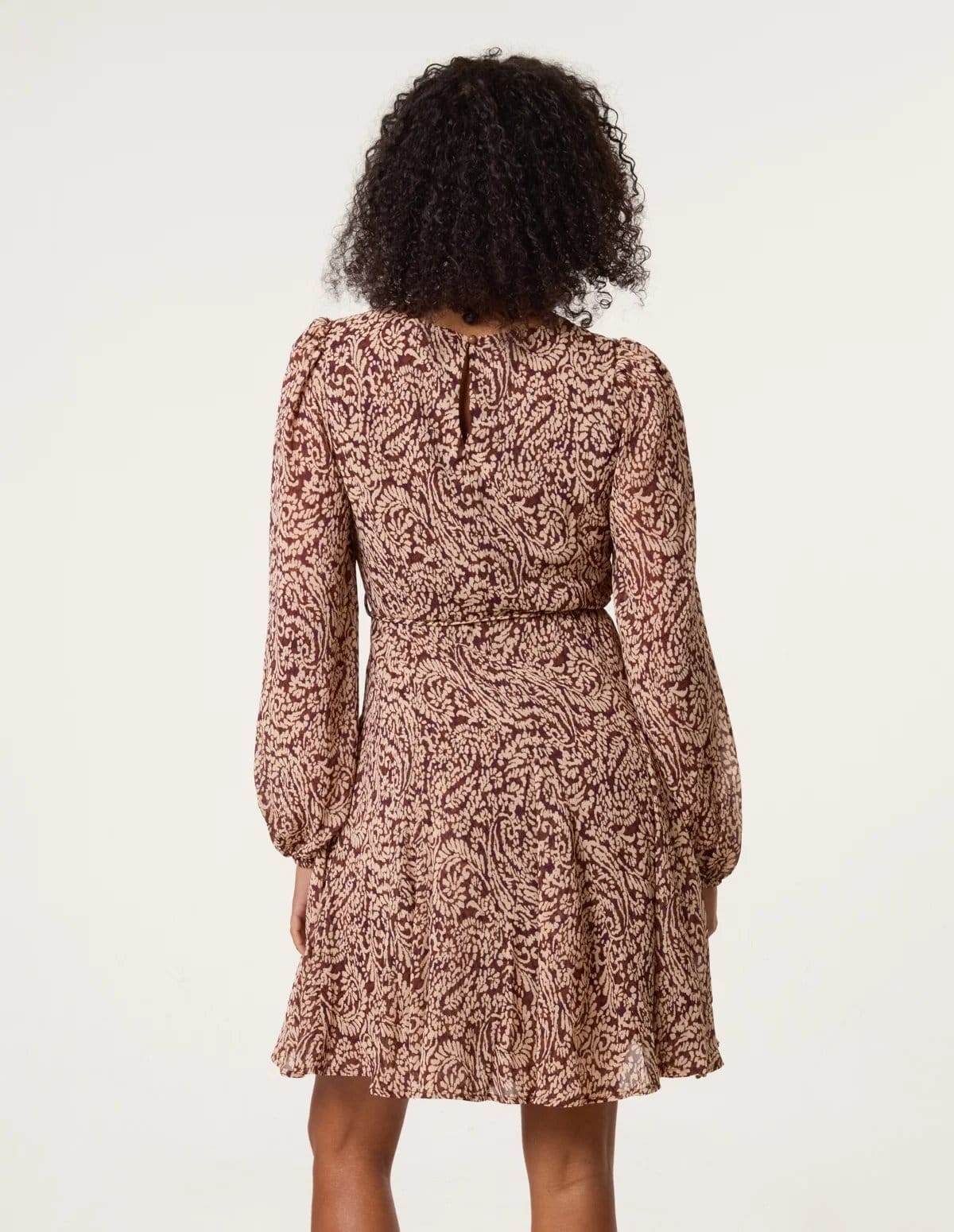 Blue Vanilla Godet Dress With Self Tie - 4