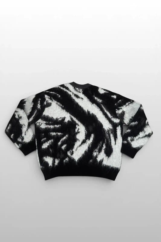 Zara Zara Abstract Knitted Jumper - Black/White - L - 1