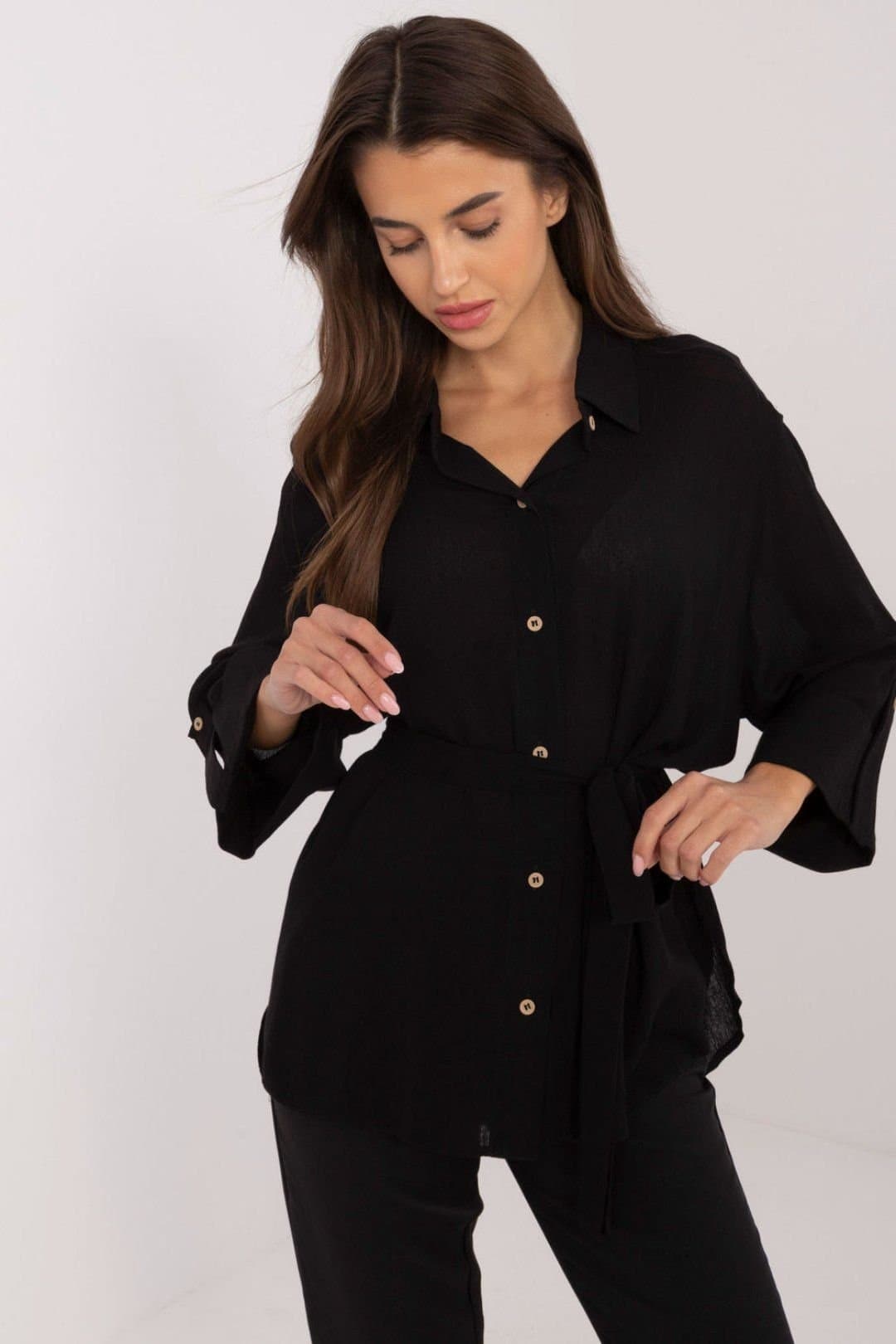 Love Lace Love Lace Black Cotton Casual Shirt