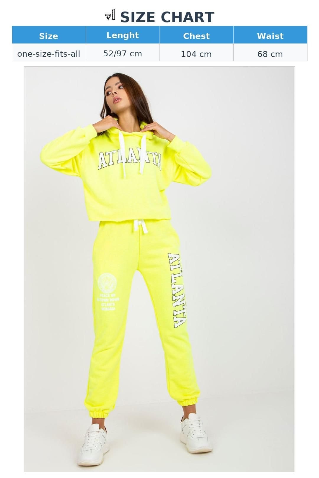 Love Lace Love Lace Women's Hooded Sweatshirt & High Waist Pants Set Style 170392 in Yellow - 4