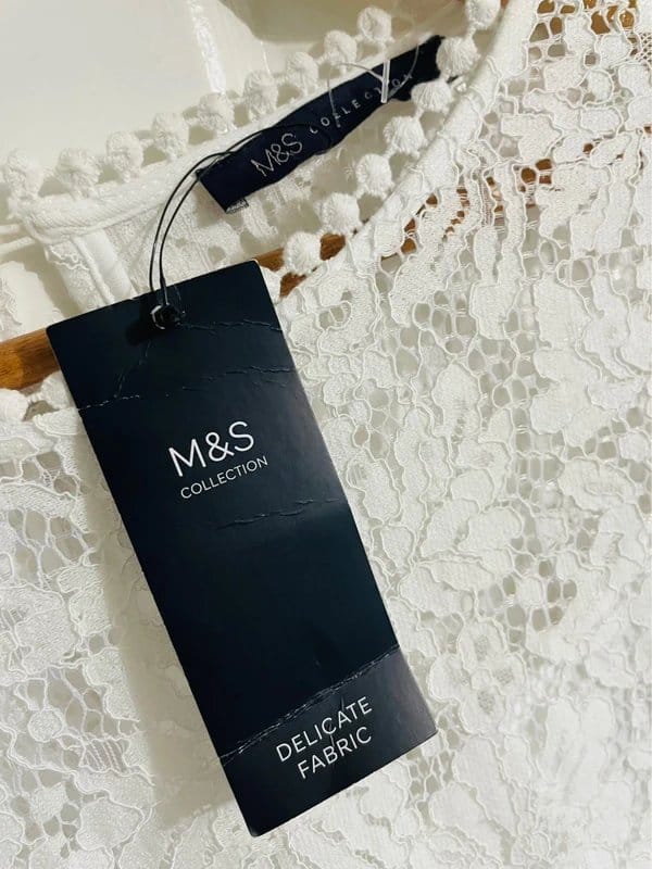 Marks & Spencer M&S Collection Ivory Lace Midi Dress - Size UK 14 - 1