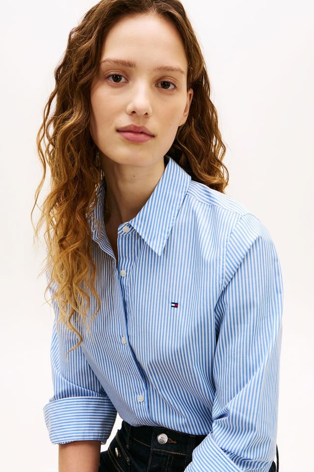 Tommy Hilfiger Tommy Hilfiger Women's Essential Poplin Regular Shirt Blue - 2