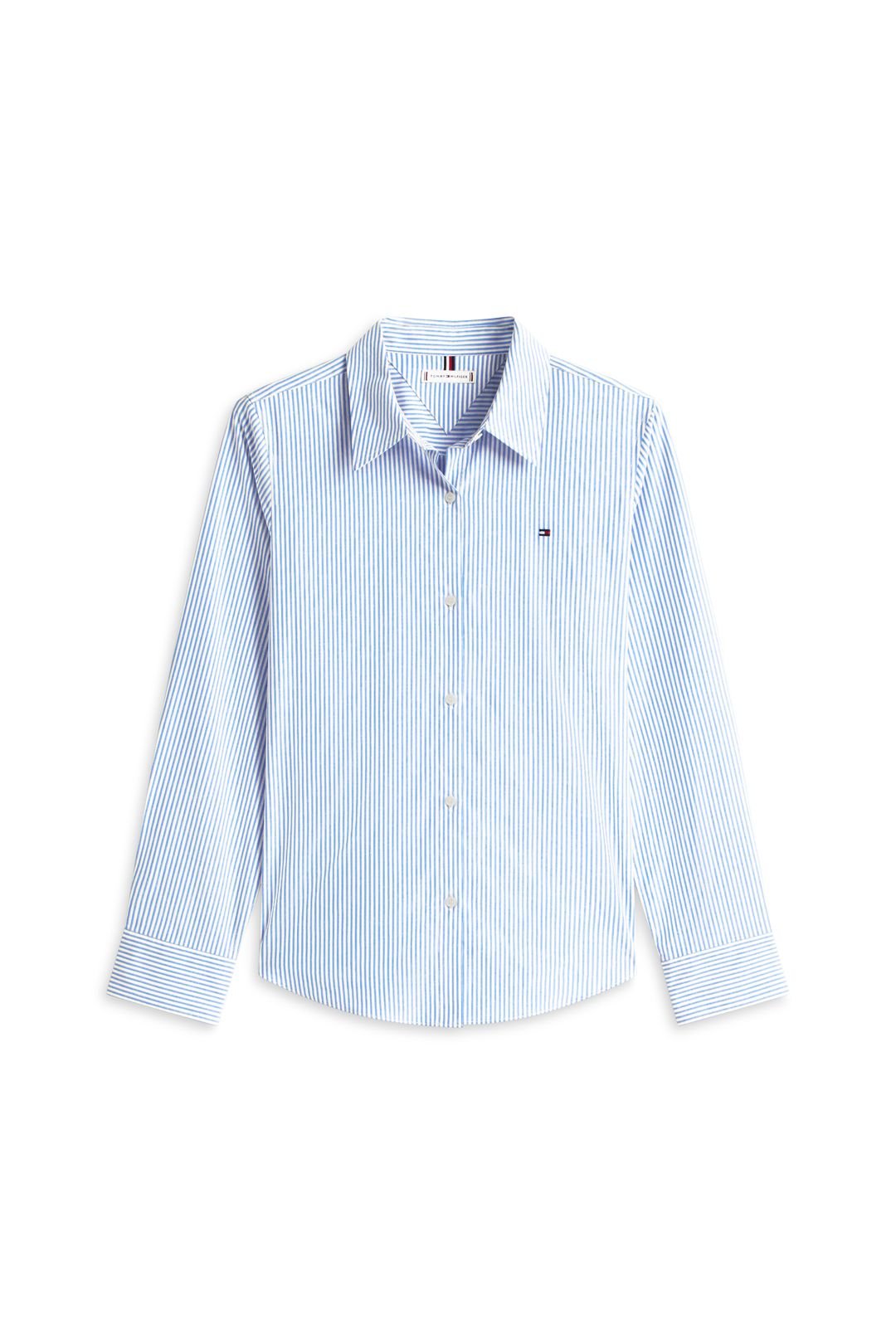 Tommy Hilfiger Tommy Hilfiger Women's Essential Poplin Regular Shirt Blue - 4