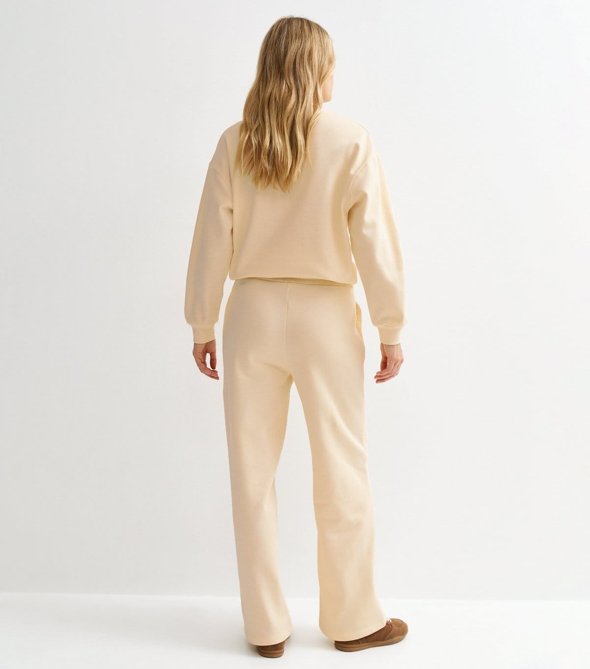 New Look Women's Cream Wide Leg Relaxed Fit Joggers New Look - 4