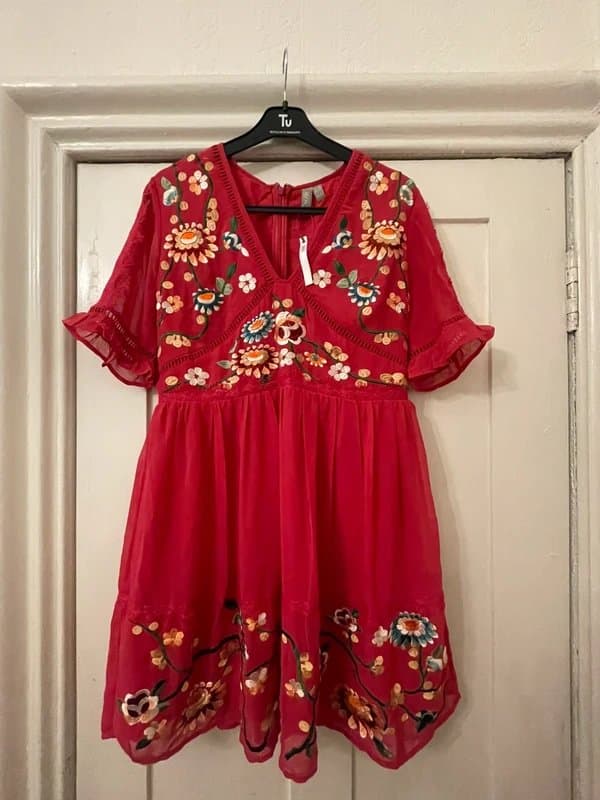 ASOS ASOS Embroidered Pink Dress