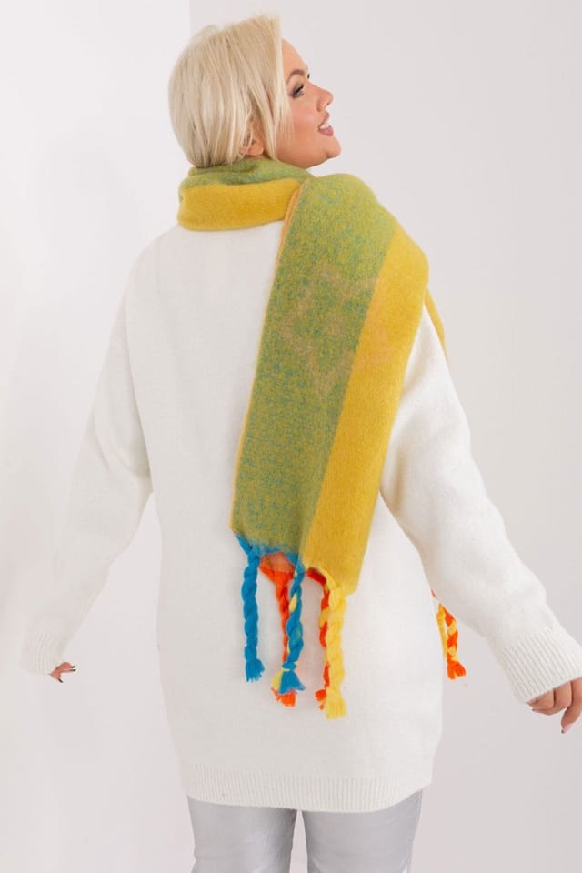 Love Lace Love Lace Women's Long Multicolor Striped Tassel Scarf Polyester Winter Wrap - 3