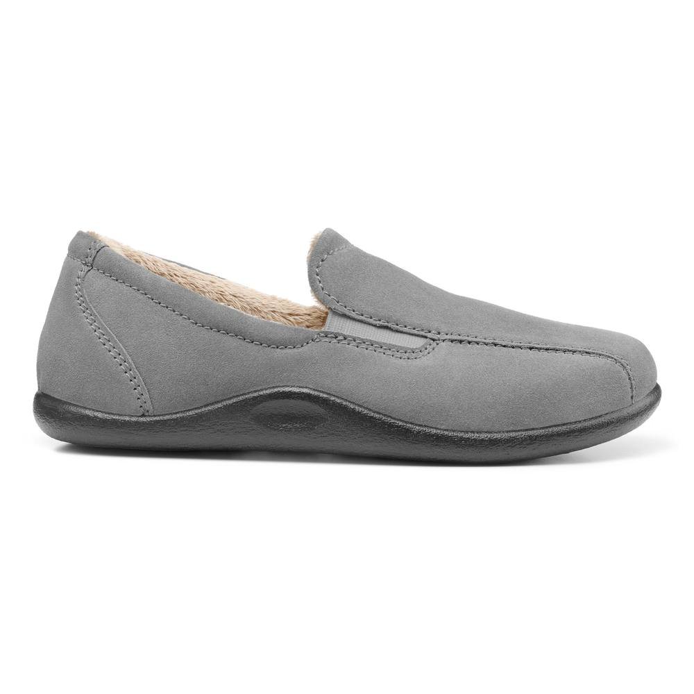 Hotter Hotter Men's 'Relax' Slippers in Mid Grey - 1