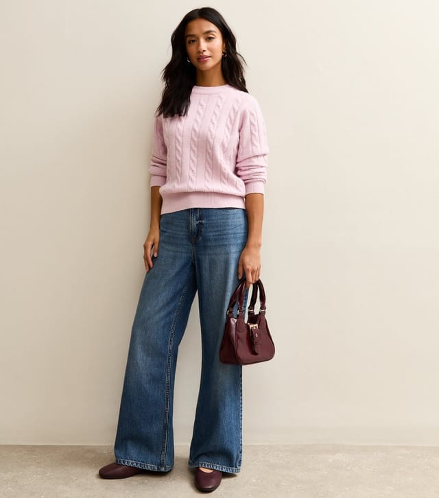 New Look Women's Petite Lilac Cable Knit Jumper New Look - 2