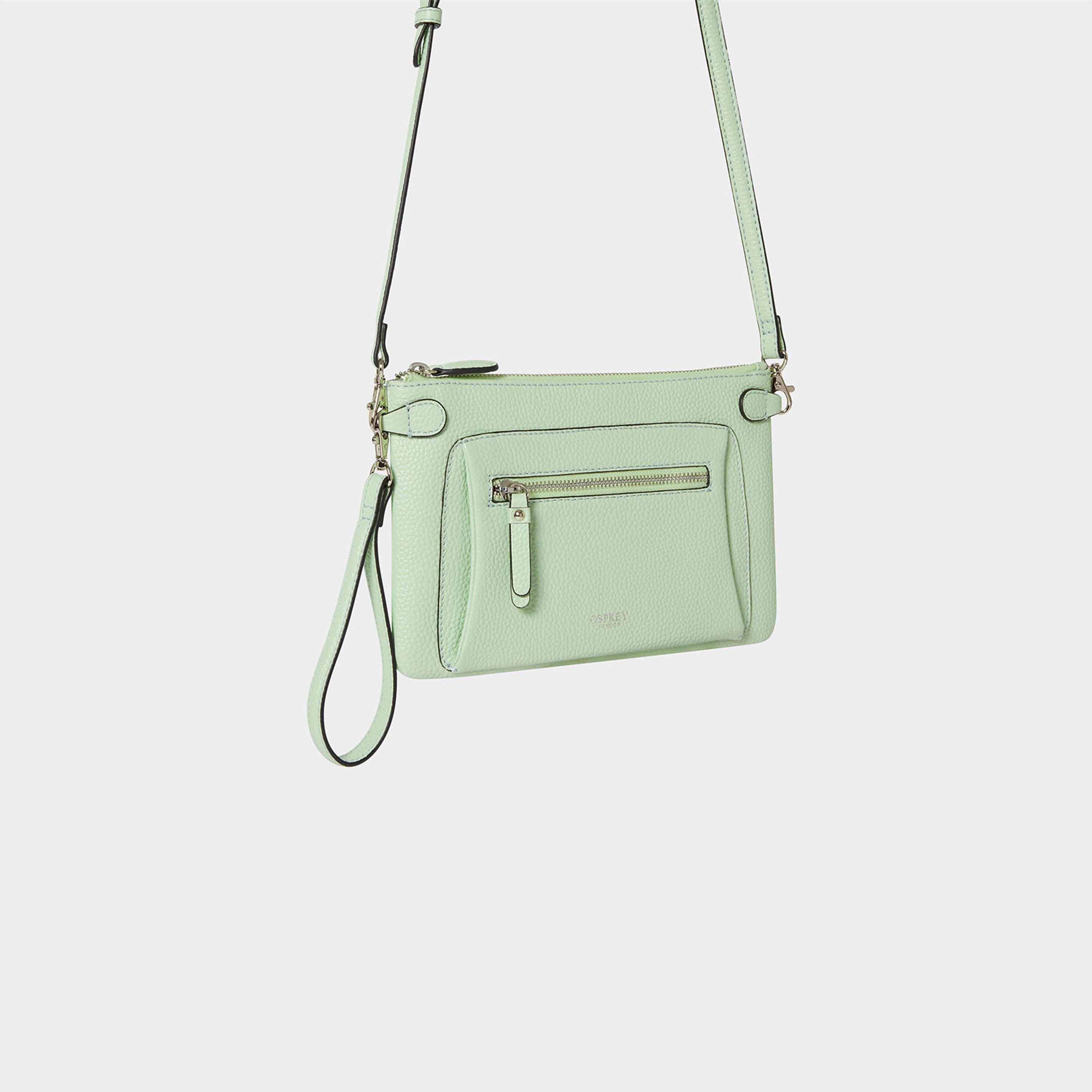 OSPREY LONDON OSPREY LONDON Women's The Ruby Leather Crossbody Clutch Bag in Mint - 3