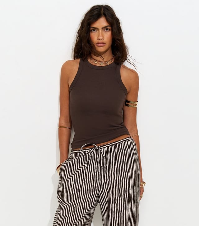 New Look Women's Dark Brown Racer Back Vest Top New Look - 2