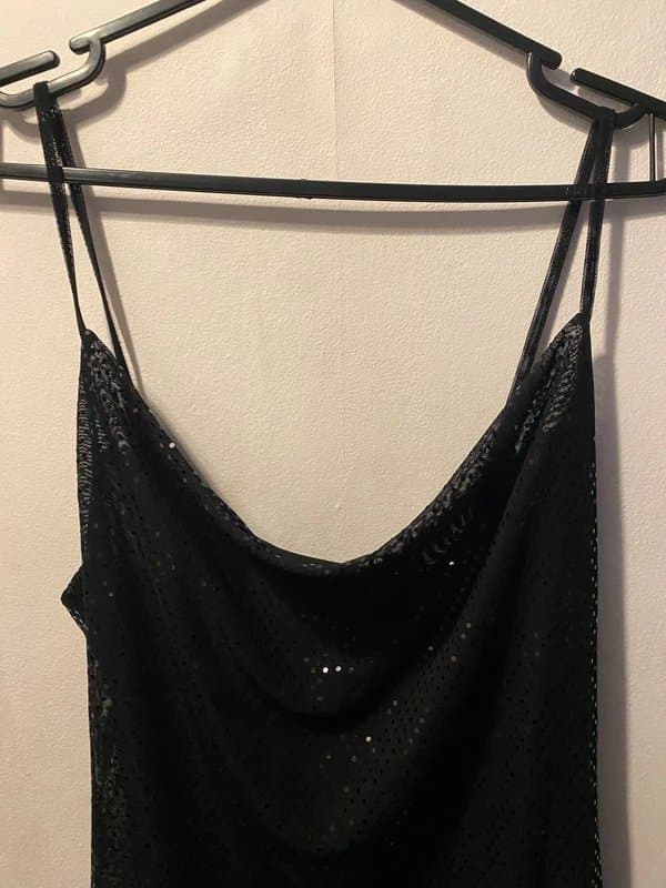 New Look Black sequin slip dress