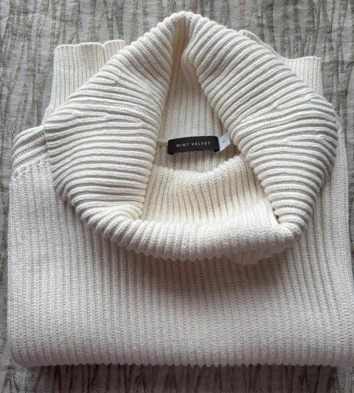 Mint Velvet Cream Cotton Mix Cocoon Jumper