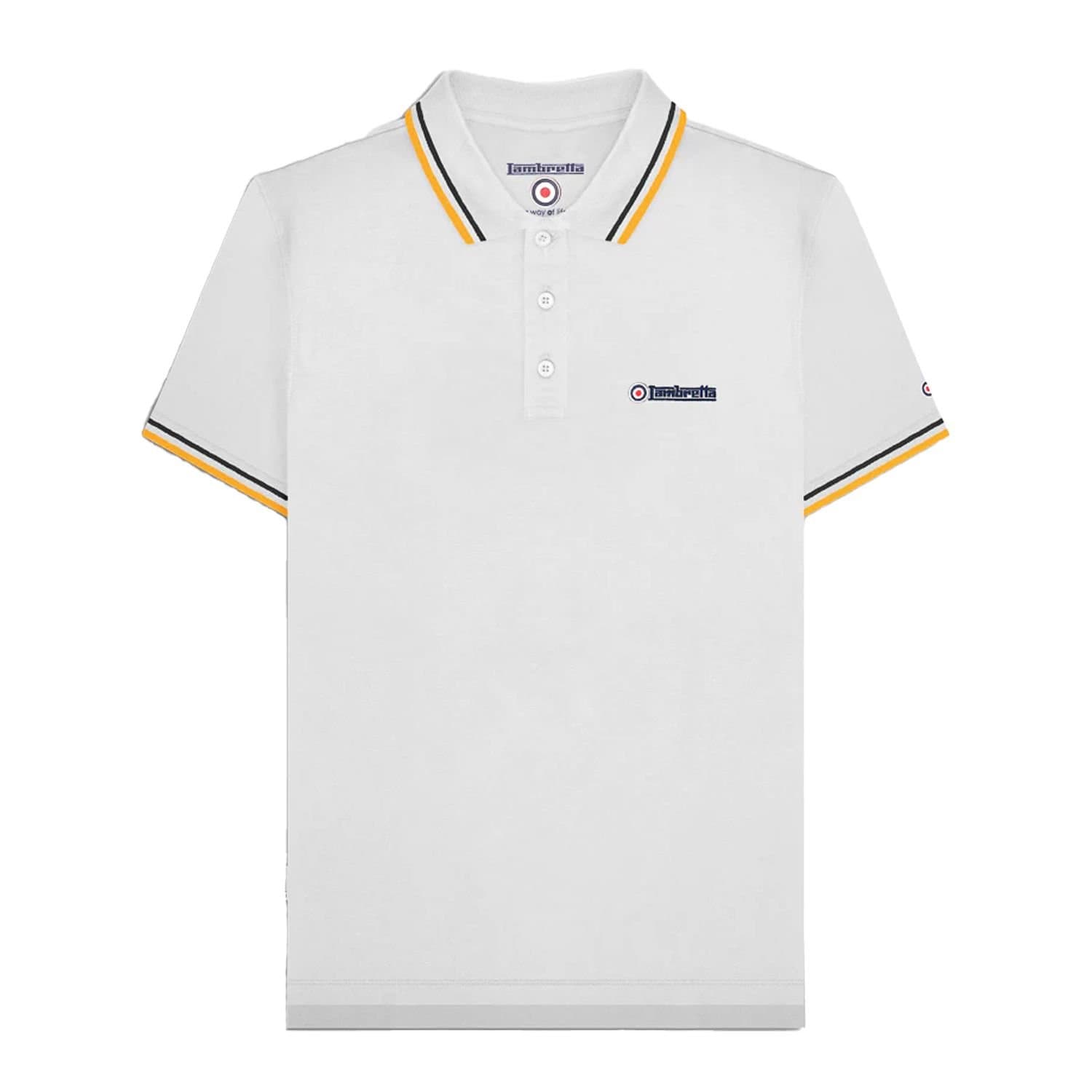 Lambretta Lambretta Men's SS25 Twin Tip Polo Shirt in White