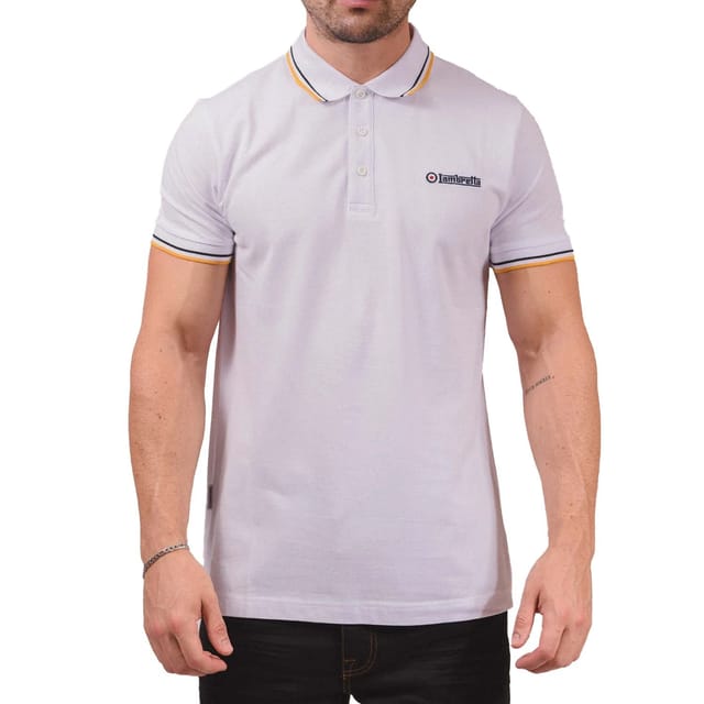 Lambretta Lambretta Men's SS25 Twin Tip Polo Shirt in White - 3