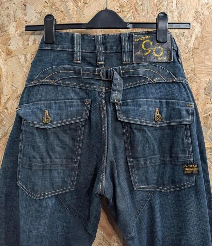 G-Star G-Star Elwood Heritage Loose Jeans W31 L30 Men Y2K Buckle Navy Blue Vintage Dark