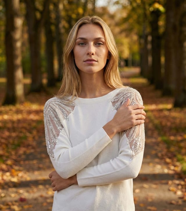 Blue Vanilla Women's White Embellished Shoulder Jumper Blue Vanilla New Look - 2