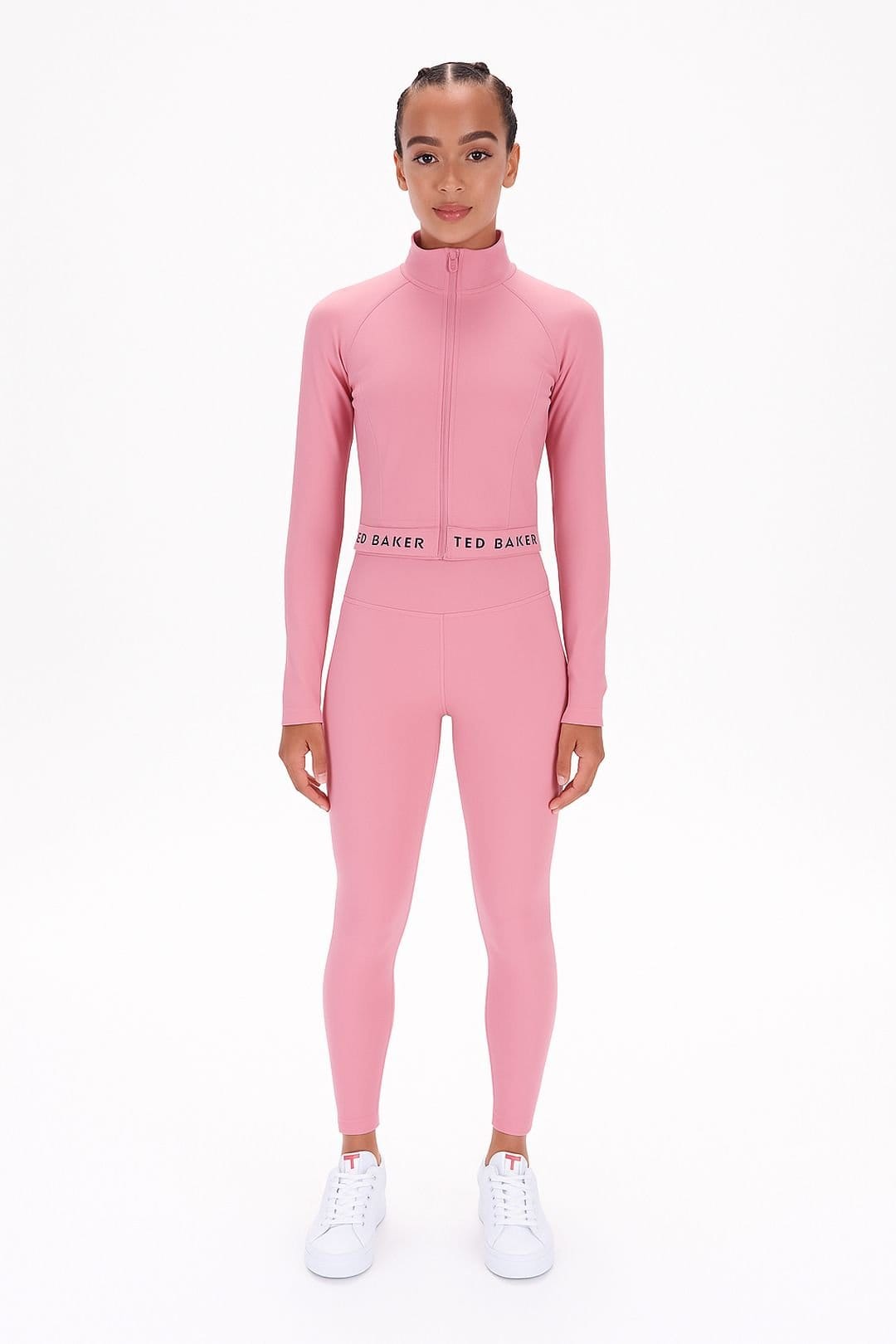 Ted Baker Ted Baker Women's Tb Sport Maria Essentials Cropped Zip-Up Jacket Pink - 2