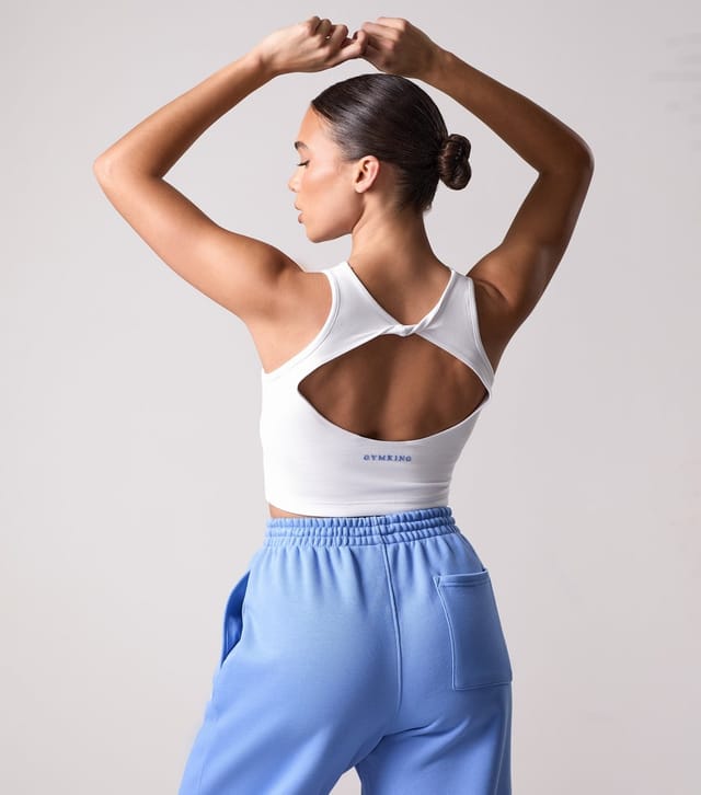 Gym King Women's Define White Twisted Back Vest Gym King New Look - 3