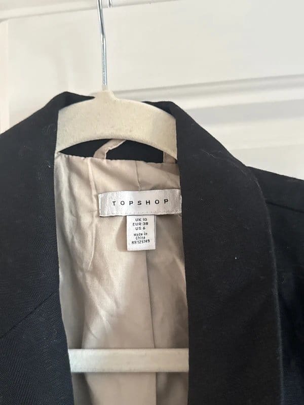 Topshop Black Wool Blazer