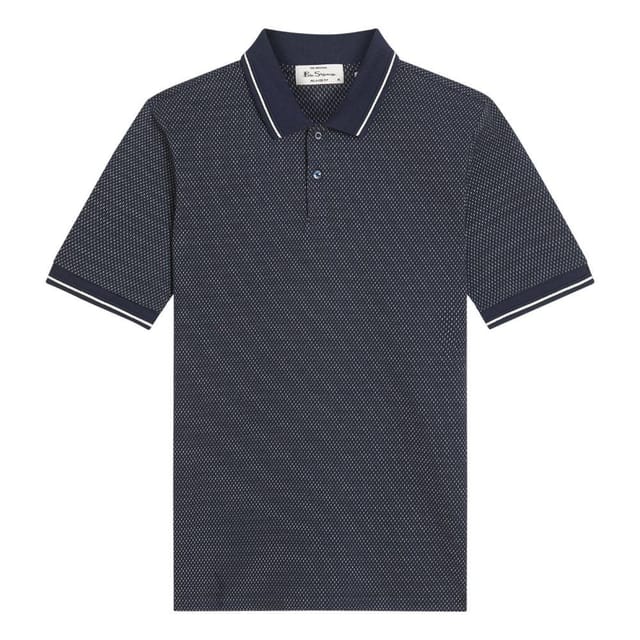 Ben Sherman Ben Sherman Men's Jacquard Polo Shirt in Dark Navy - 3