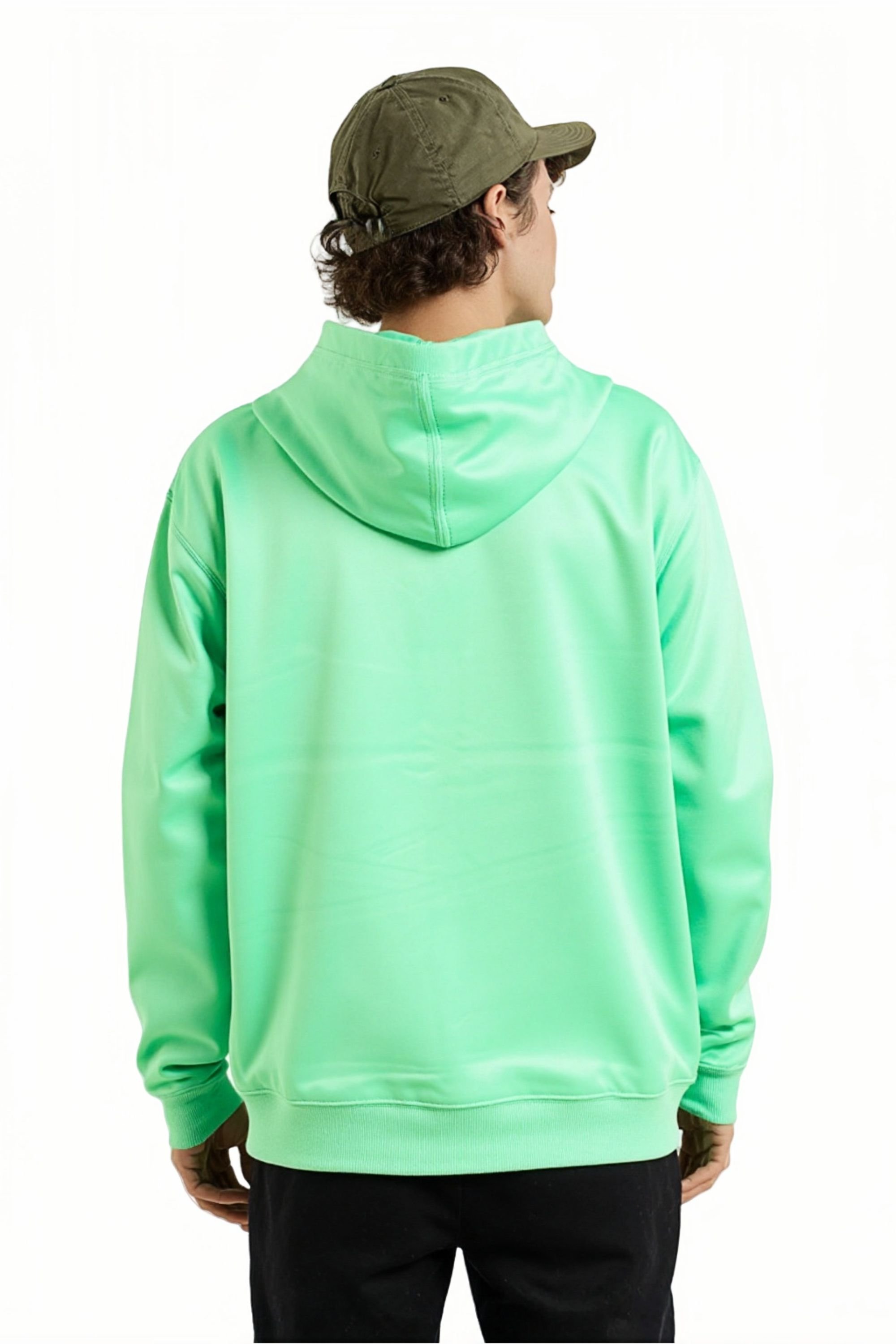 SweetLook SweetLook Men's Plain Full Zip Up Polyester Hoodies for Men Uk in Bright Green - 2