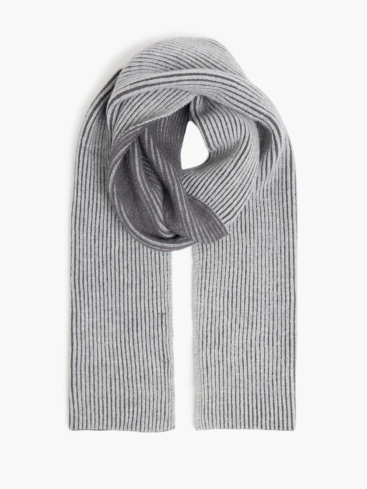 French Connection Two Tone Knit Scarf Multi Grey - 1