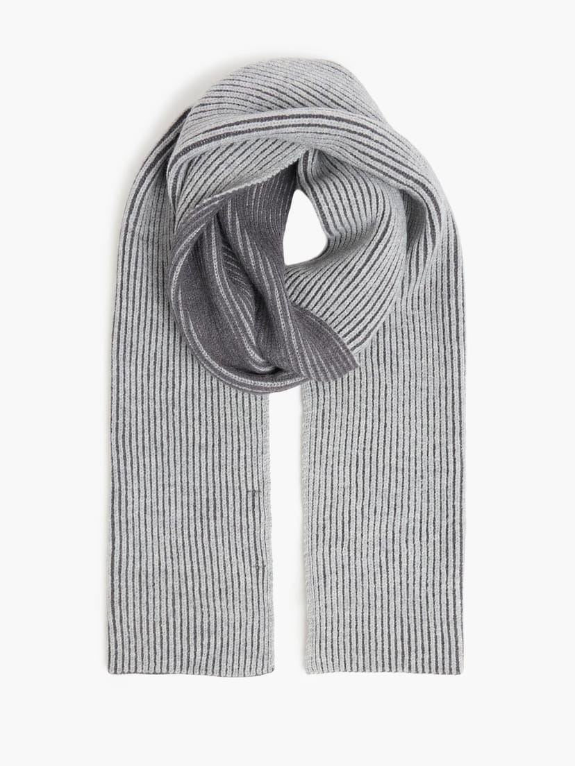 French Connection Two Tone Knit Scarf Multi Grey - 1