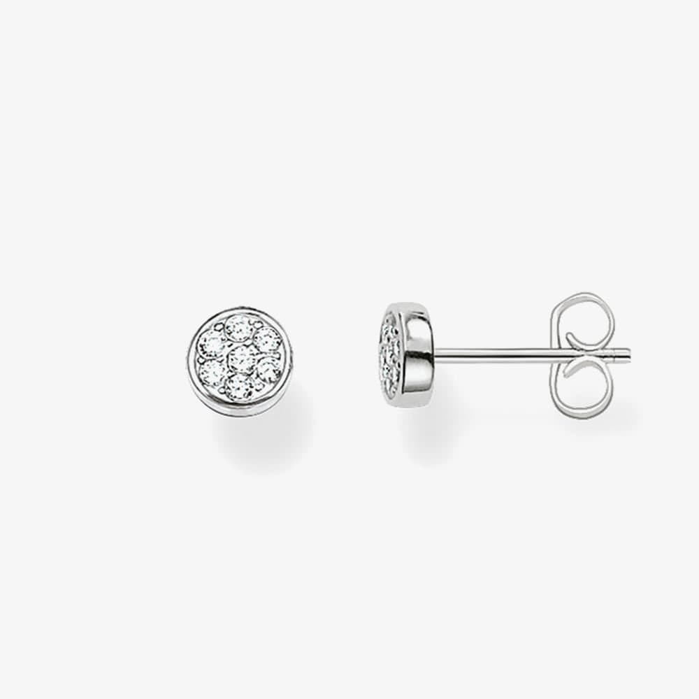 Thomas Sabo THOMAS SABO Women's Silver 6mm Pave Round Stud Earrings H1848-051-14