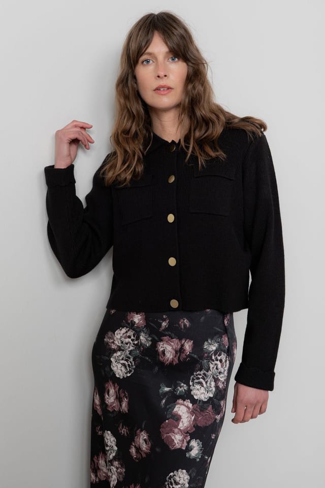 Lily & Me Lily & Me Women's Chestnut Knitted Jacket in Black - 2