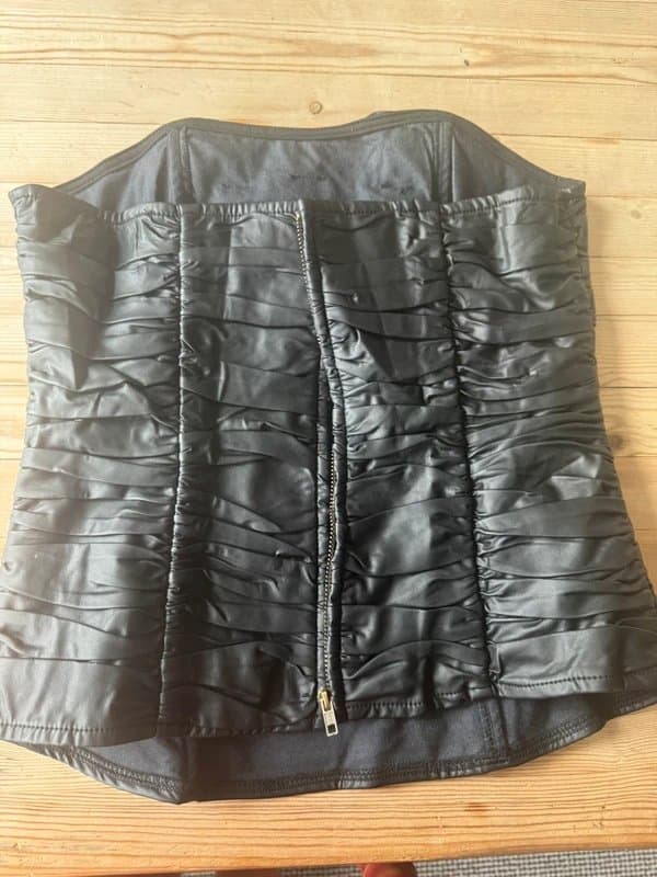 ASOS Fux leather zip top