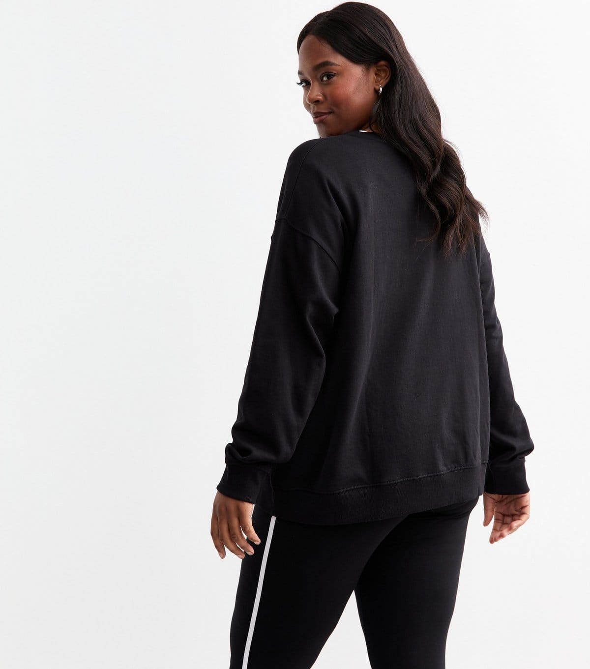 New Look Women's Plus Size Black Brooklyn Print Jersey Sweatshirt Curves New Look - 4