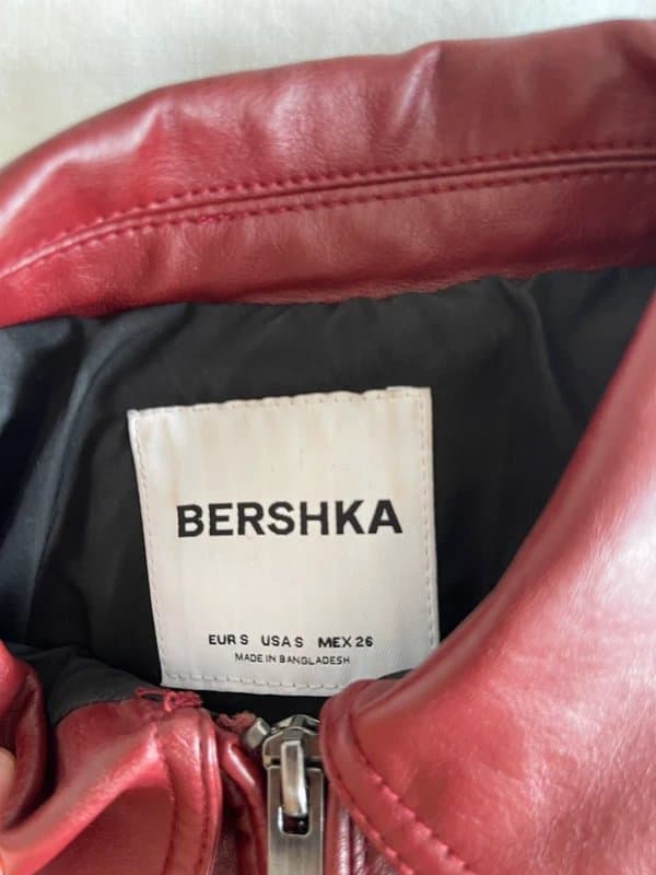 Bershka red faux leather jacket