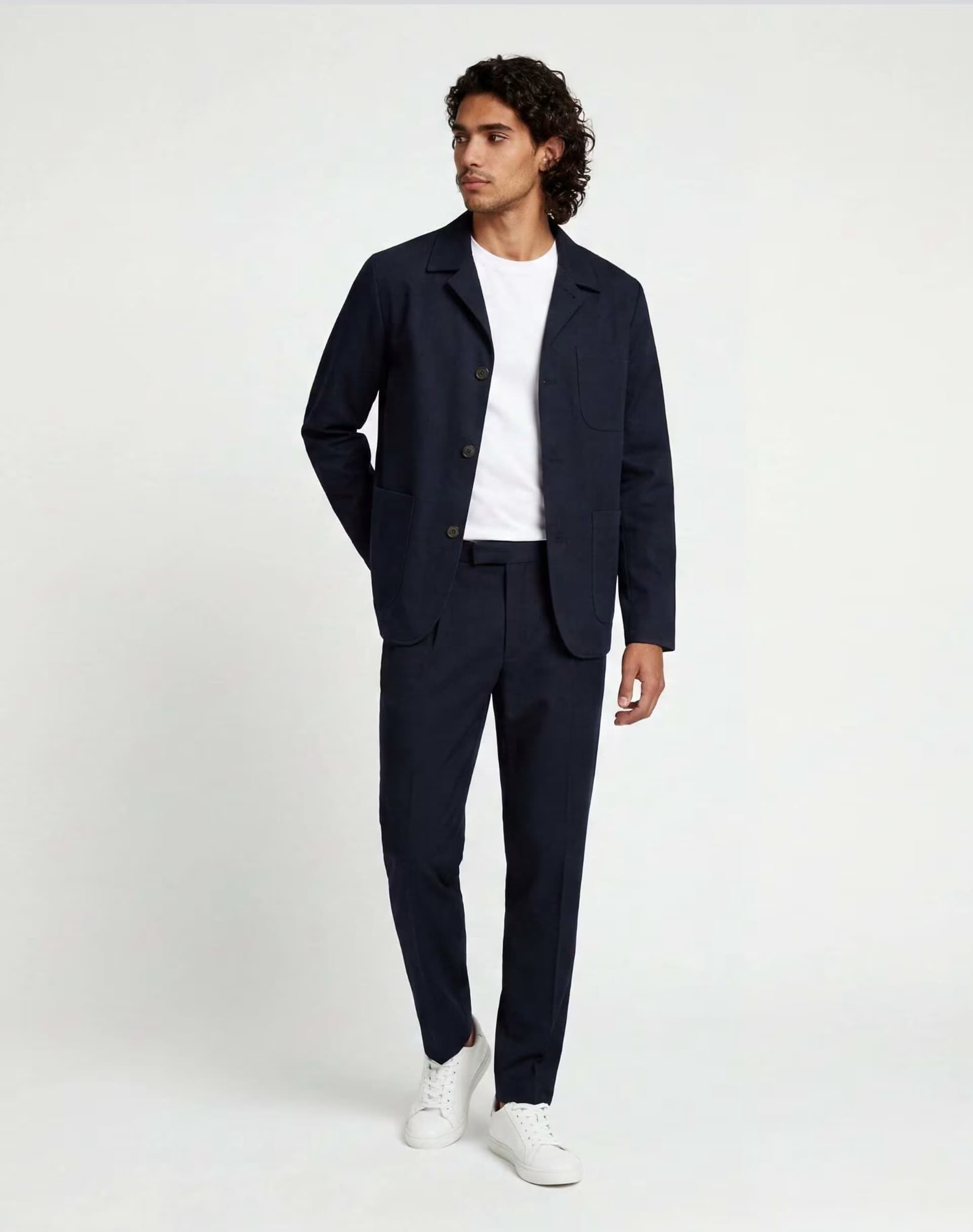 ASOS Harry Brown Arthur flannel jacket in navy