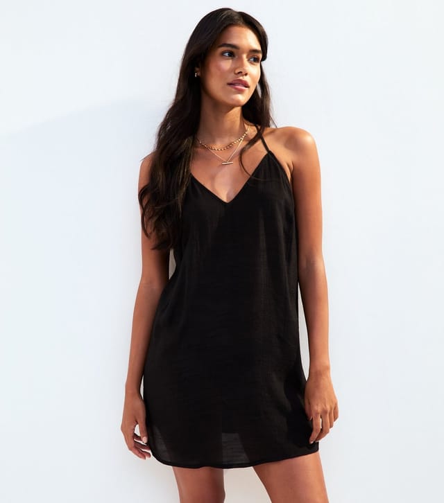 New Look Women's Black Beaded Detail Mini Beach Dress New Look - 2
