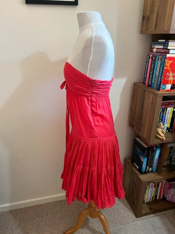Ted Baker Ted Baker coral pink silk dress - size 2 UK 10