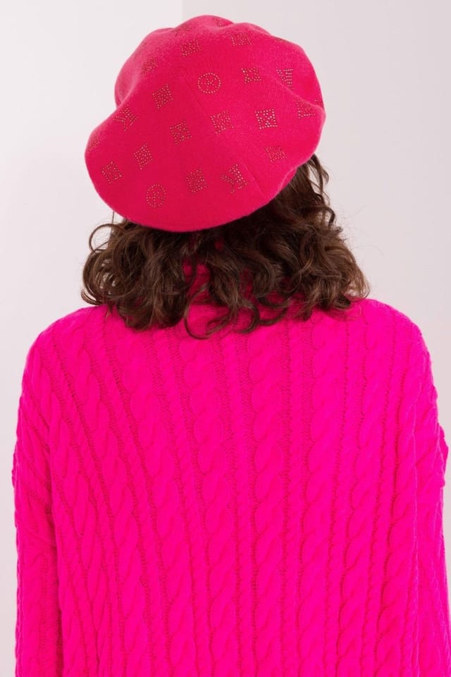Love Lace Love Lace Women's Classic Knitted Beret Hat for Stylish Everyday Wear & Travel in Pink - 3