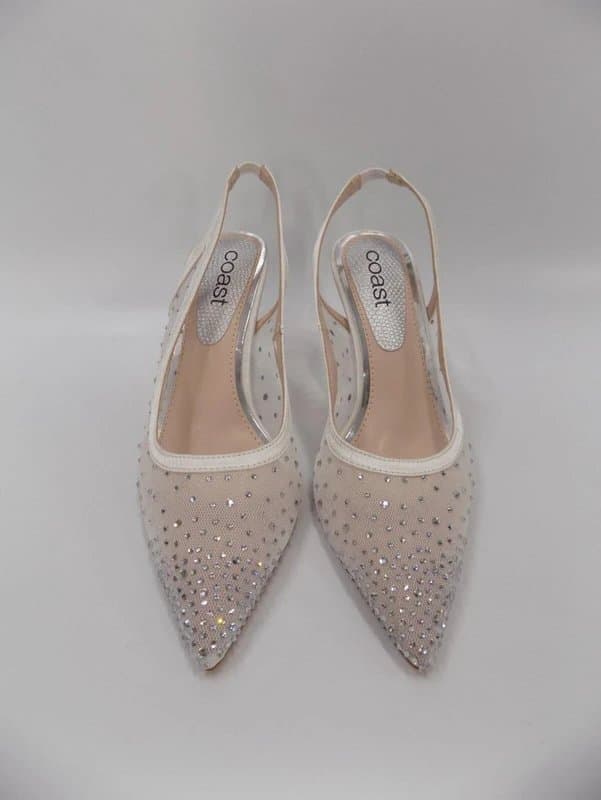 Coast Coast Shoes High Heels UK 4 EU 37 Womens Diamante Studded Pointed Slingback