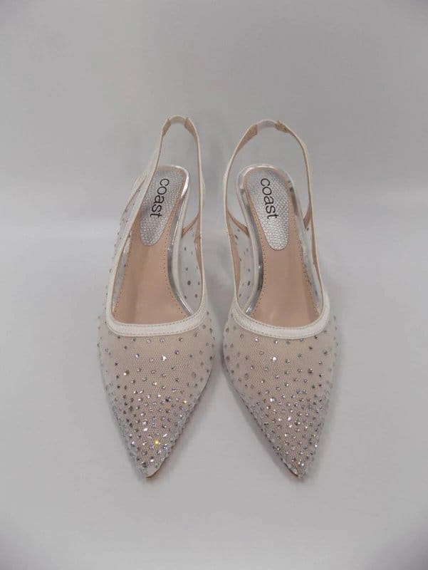 Coast Coast Shoes High Heels UK 4 EU 37 Womens Diamante Studded Pointed Slingback - 1